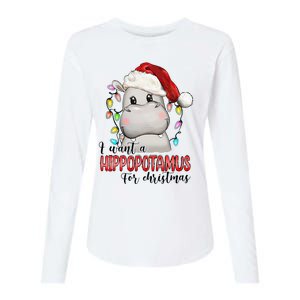 I Want A Hippopotamus For Christmas Xmas Hippo Lover Womens Cotton Relaxed Long Sleeve T-Shirt