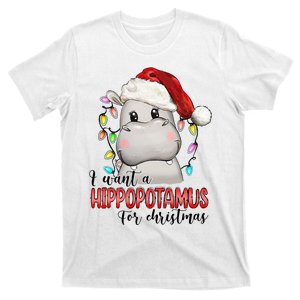 I Want A Hippopotamus For Christmas Xmas Hippo Lover T-Shirt