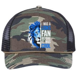 I Was A Lions Fan Before It Was Cool Lions Fan Retro Rope Trucker Hat Cap