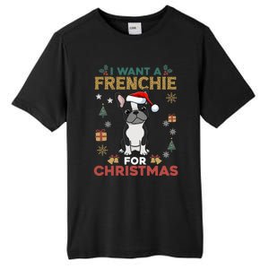 I Want A French Bulldog For Christmas Cute Dog Lover Pajama Funny Gift Tall Fusion ChromaSoft Performance T-Shirt