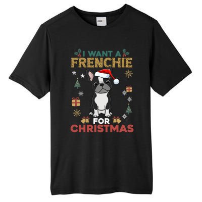 I Want A French Bulldog For Christmas Cute Dog Lover Pajama Funny Gift Tall Fusion ChromaSoft Performance T-Shirt