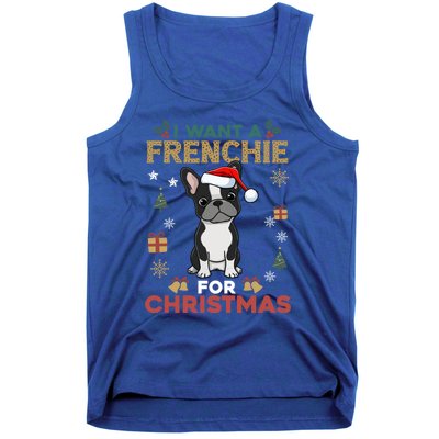 I Want A French Bulldog For Christmas Cute Dog Lover Pajama Funny Gift Tank Top