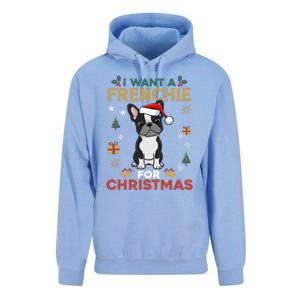 I Want A French Bulldog For Christmas Cute Dog Lover Pajama Funny Gift Unisex Surf Hoodie