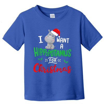 I Want A Hippopotamus For Christmas Xmas Pajama Hippo Lover Funny Gift Toddler T-Shirt