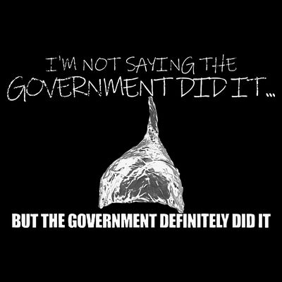 It Was A Government Cover Up Conspiracy Theory Tin Foil Hat T-Shirt