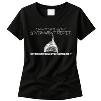 It Was A Government Cover Up Conspiracy Theory Tin Foil Hat Womens T-Shirt