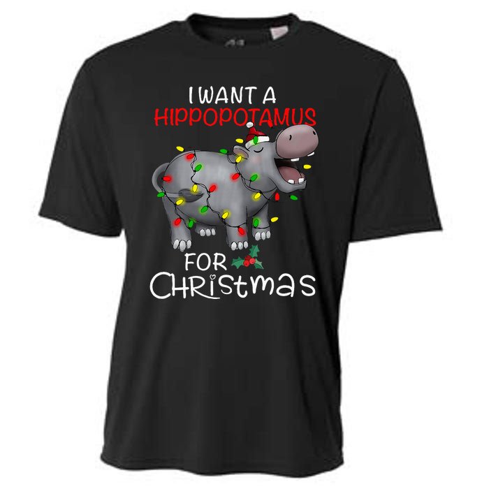 I Want A Hippopotamus For Christmas Xmas Hippo For Cooling Performance Crew T-Shirt