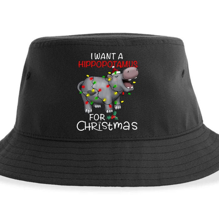 I Want A Hippopotamus For Christmas Xmas Hippo For Sustainable Bucket Hat