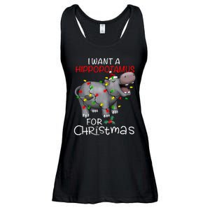 I Want A Hippopotamus For Christmas Xmas Hippo For Ladies Essential Flowy Tank