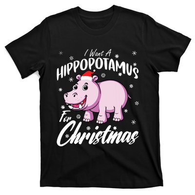 I Want A Hippopotamus For Christmas Shirts Xmas Hippo T-Shirt