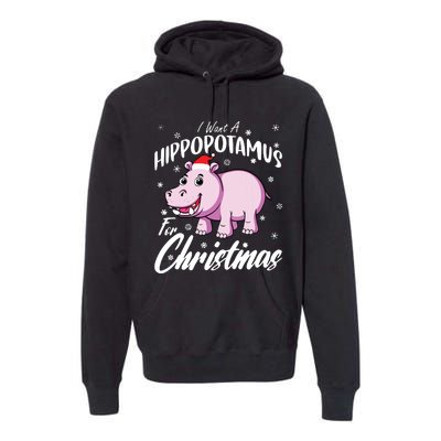 I Want A Hippopotamus For Christmas Shirts Xmas Hippo Premium Hoodie