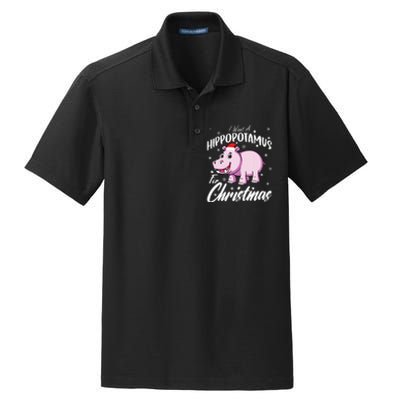 I Want A Hippopotamus For Christmas Shirts Xmas Hippo Dry Zone Grid Polo