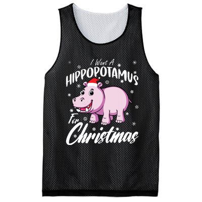 I Want A Hippopotamus For Christmas Shirts Xmas Hippo Mesh Reversible Basketball Jersey Tank