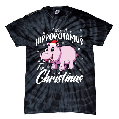 I Want A Hippopotamus For Christmas Shirts Xmas Hippo Tie-Dye T-Shirt