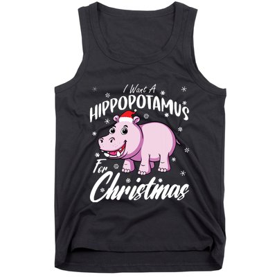 I Want A Hippopotamus For Christmas Shirts Xmas Hippo Tank Top