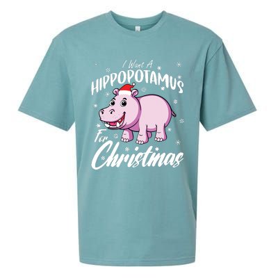 I Want A Hippopotamus For Christmas Shirts Xmas Hippo Sueded Cloud Jersey T-Shirt