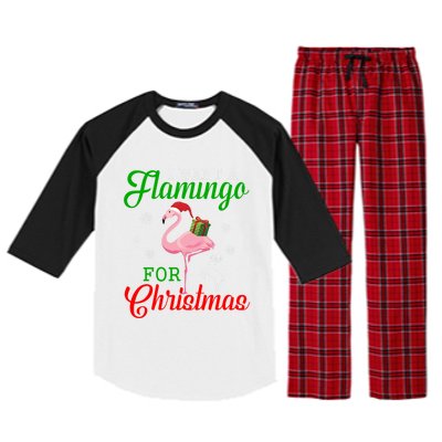 I Want A Flamingo For Christmas Funny Gift Raglan Sleeve Pajama Set