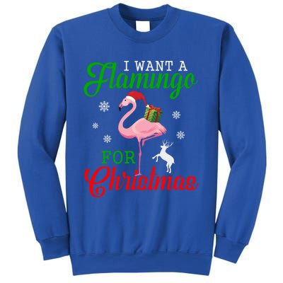 I Want A Flamingo For Christmas Funny Gift Sweatshirt