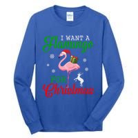 I Want A Flamingo For Christmas Funny Gift Tall Long Sleeve T-Shirt