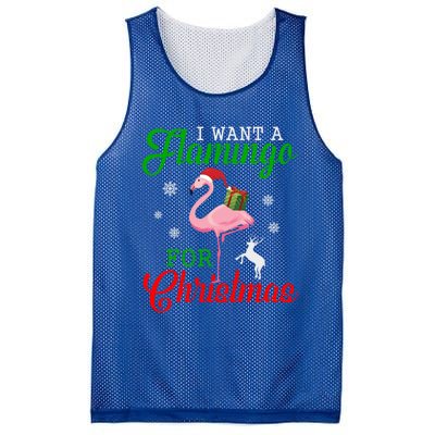 I Want A Flamingo For Christmas Funny Gift Mesh Reversible Basketball Jersey Tank