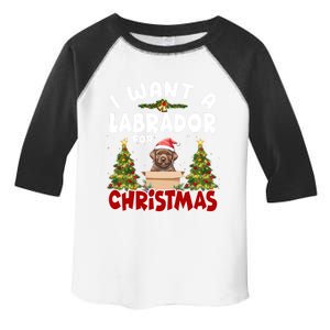 I Want A Labrador For Christmas Labs Mom Dog Lover Christmas Gift Toddler Fine Jersey T-Shirt