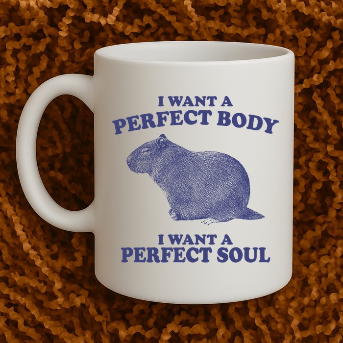 I Want A Perfect Body I Want A Perfect Soul Capybara Mug
