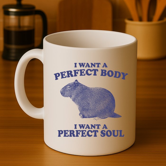 I Want A Perfect Body I Want A Perfect Soul Capybara Mug