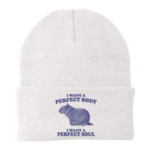 I Want A Perfect Body I Want A Perfect Soul Capybara Knit Cap Winter Beanie