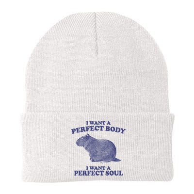 I Want A Perfect Body I Want A Perfect Soul Capybara Beanie