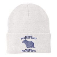 I Want A Perfect Body I Want A Perfect Soul Capybara Knit Cap Winter Beanie