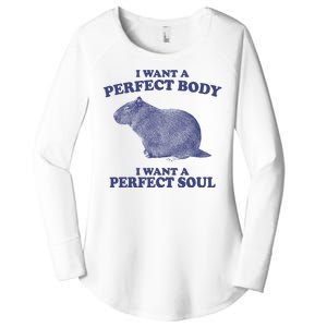 I Want A Perfect Body I Want A Perfect Soul Capybara Women's Perfect Tri Tunic Long Sleeve Shirt