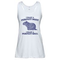 I Want A Perfect Body I Want A Perfect Soul Capybara Ladies Essential Flowy Tank