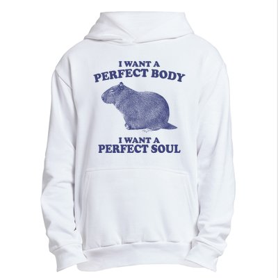 I Want A Perfect Body I Want A Perfect Soul Capybara Urban Pullover Hoodie