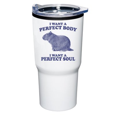 I Want A Perfect Body I Want A Perfect Soul Capybara Tumbler