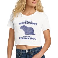 I Want A Perfect Body I Want A Perfect Soul Capybara Women's Crop Top Tee