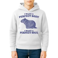 I Want A Perfect Body I Want A Perfect Soul Capybara Kids Hoodie