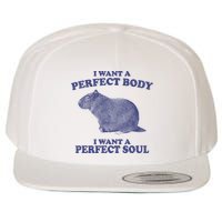 I Want A Perfect Body I Want A Perfect Soul Capybara Wool Snapback Cap