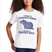 I Want A Perfect Body I Want A Perfect Soul Capybara Kids T-Shirt