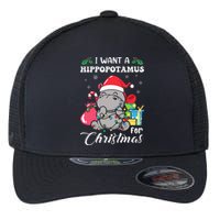 I Want A Hippopotamus For Christmas Hippo Christmas Pajamas Flexfit Unipanel Trucker Cap