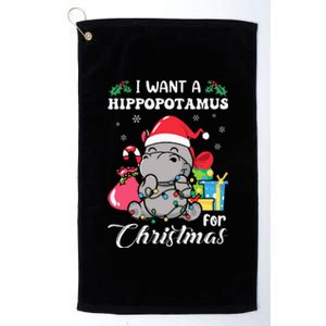 I Want A Hippopotamus For Christmas Hippo Christmas Pajamas Platinum Collection Golf Towel