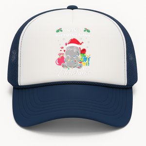 I Want A Hippopotamus For Christmas Hippo Christmas Pajamas Trucker Hat