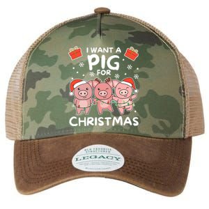 I Want A Pig For Christmas Cute Pigs Gift Legacy Tie Dye Trucker Hat