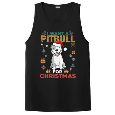 I Want A Pitbull For Christmas Cute Dog Lover Pajama Gift PosiCharge Competitor Tank