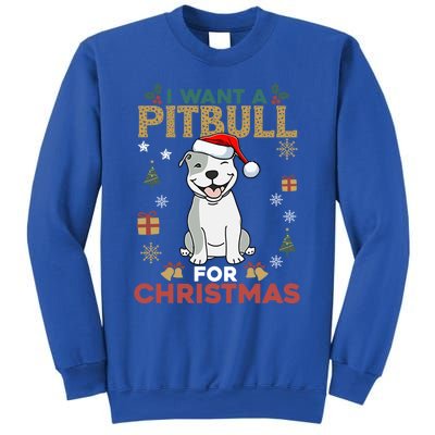 I Want A Pitbull For Christmas Cute Dog Lover Pajama Gift Sweatshirt