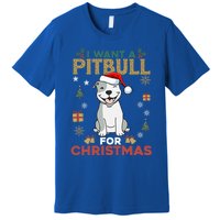 I Want A Pitbull For Christmas Cute Dog Lover Pajama Gift Premium T-Shirt