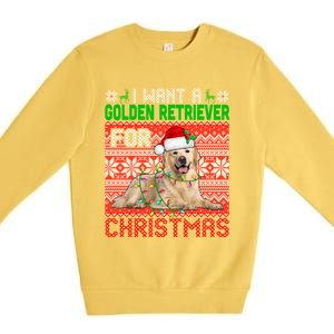 I Want A Golden Retriever For Christmas Santa Dog Lover Gift Premium Crewneck Sweatshirt