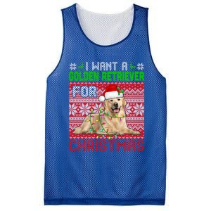 I Want A Golden Retriever For Christmas Santa Dog Lover Gift Mesh Reversible Basketball Jersey Tank