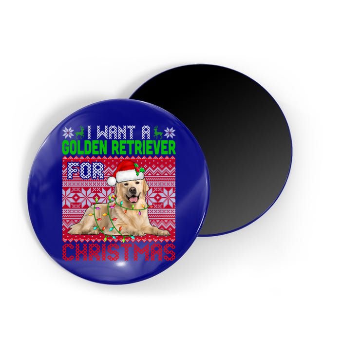 I Want A Golden Retriever For Christmas Santa Dog Lover Gift Magnet