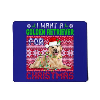 I Want A Golden Retriever For Christmas Santa Dog Lover Gift Mousepad