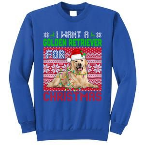 I Want A Golden Retriever For Christmas Santa Dog Lover Gift Tall Sweatshirt